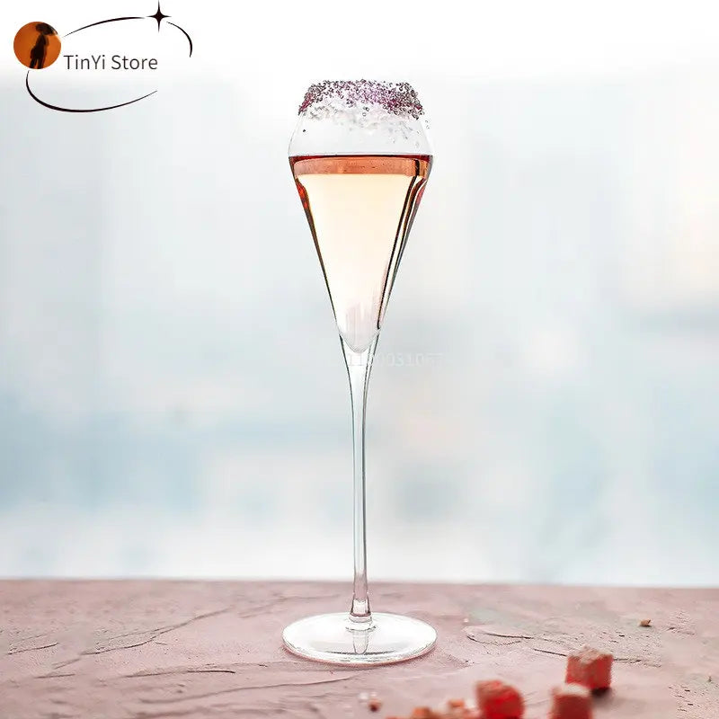 DecorBites™ Crystal Champagne Flutes Set - Elegant Hand Blown Glassware for Celebrations