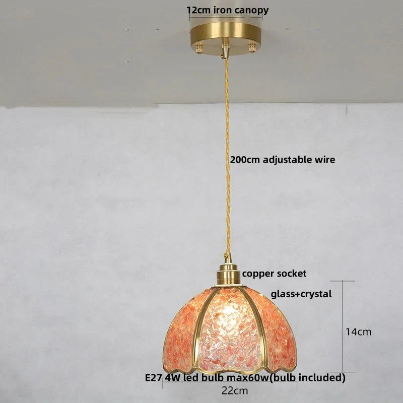 DecorBites™ Crystal Glass LED Pendant Lamp: Modern Nordic Style Hanging Light Fixture for Home Decor