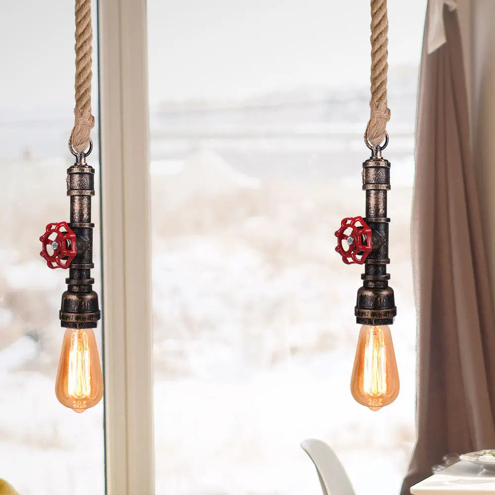 DecorBites™ Iron Pipe Pendant Lamp Retro Loft Hanging Light
