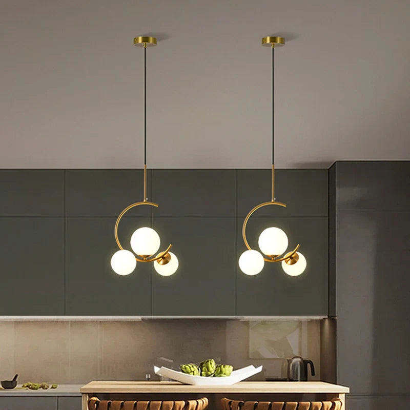 DecorBites™ Glass Ball LED Chandelier for Dining Room, Kitchen, Bedroom, Bar