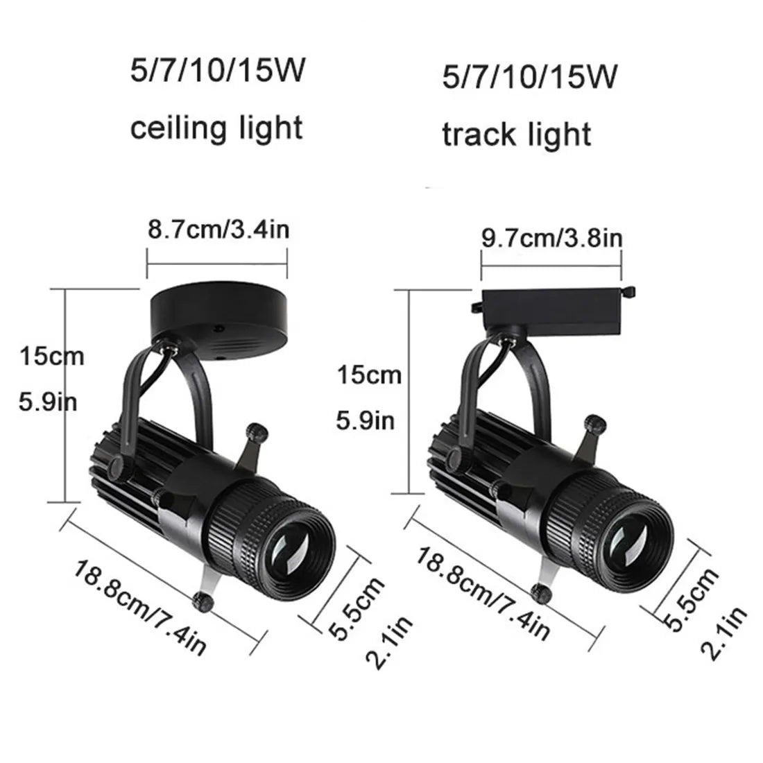 DecorBites™ Adjustable LED Track Spotlights for Art Gallery Church Museum, Square Shape