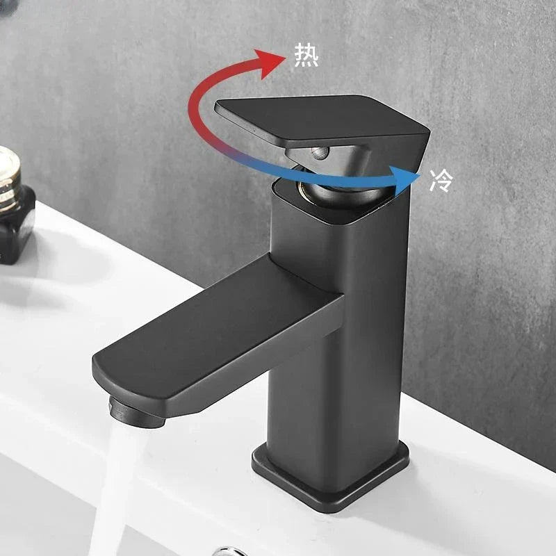 DecorBites™ Black Basin Faucet Two-in-One Hot Cold Mixer for Bathroom Sink