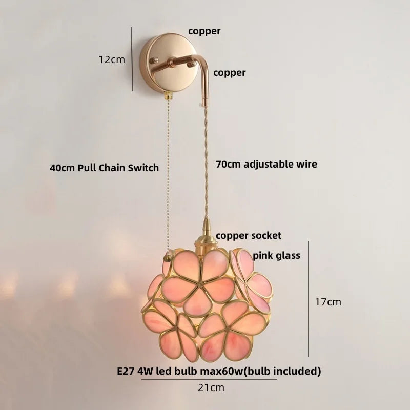 DecorBites™ LED Wall Lights Clear Glass Adjustable Bedside Lamp Nordic Modern Style