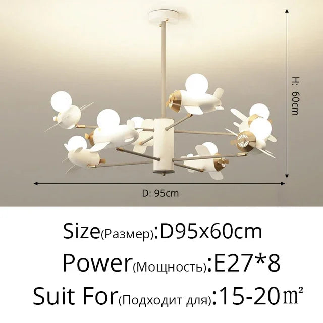 DecorBites™ Helicopter Chandeliers for Children's Room and Bedroom Lighting