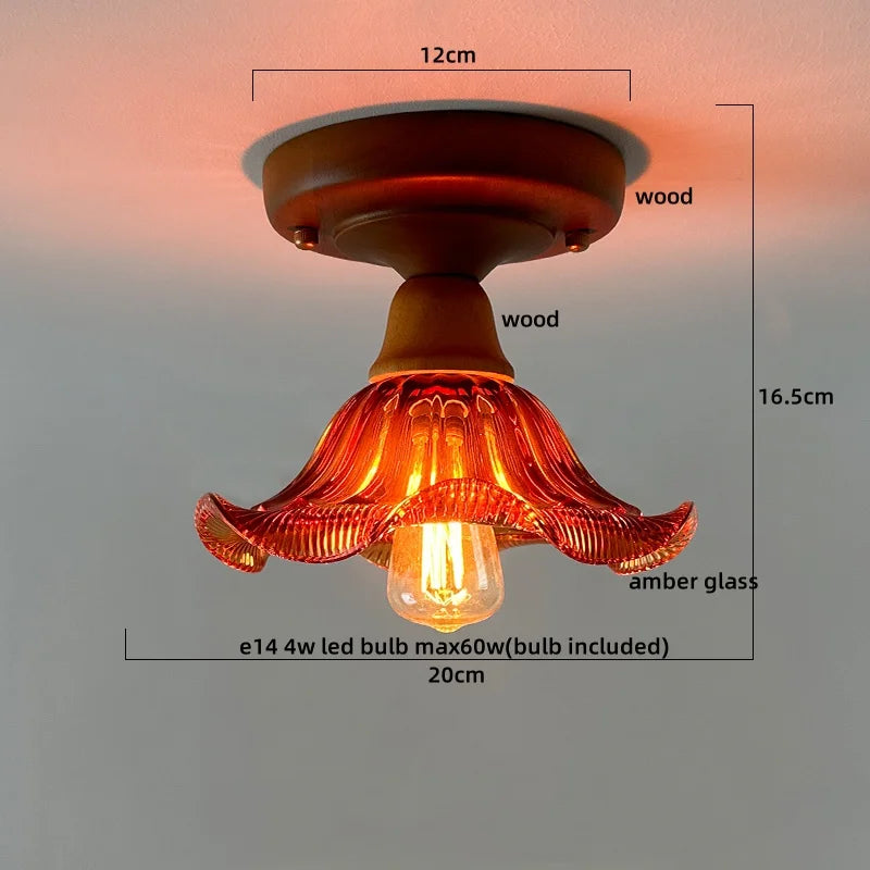 DecorBites™ Glass Copper LED Ceiling Lamp Modern Style for Home Decor and Restaurant