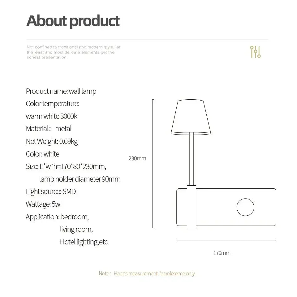 DecorBites™ LED USB Wall Lamp with Switch Night Light for Study/Bedroom - Creative Design