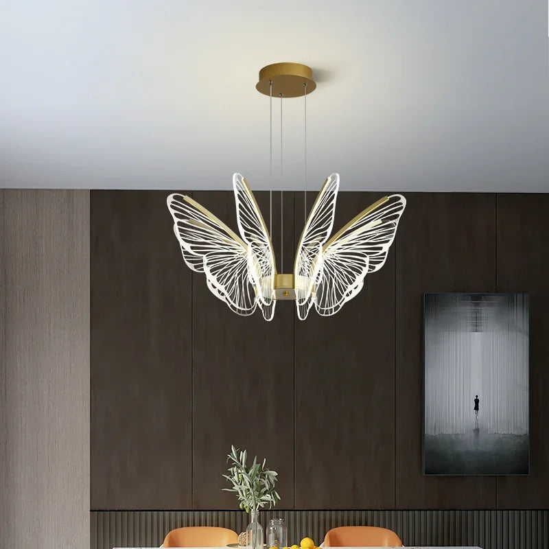 DecorBites™ LED Butterfly Ceiling Chandelier - Luxury Pendant Light for Bedroom, Living & Dining Room