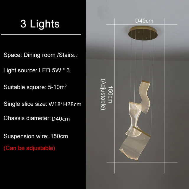 DecorBites™ LED Light Guide Ceiling Chandelier modern Novelty for Home Decor Lighting