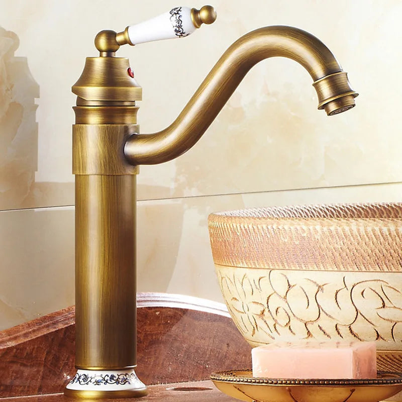 DecorBites™ Antique Bronze Finish Bathroom Sink Faucet - Basin Tap YT-5050