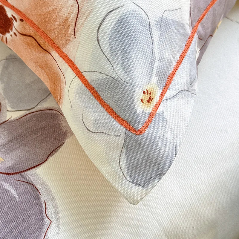 DecorBites™ Cooling Cotton Flower Print Bed Cover Matress Protector