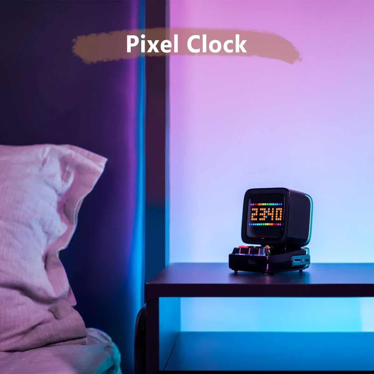 DecorBites™ Ditoo Retro Pixel Art Bluetooth Speaker Alarm Clock LED Display Board