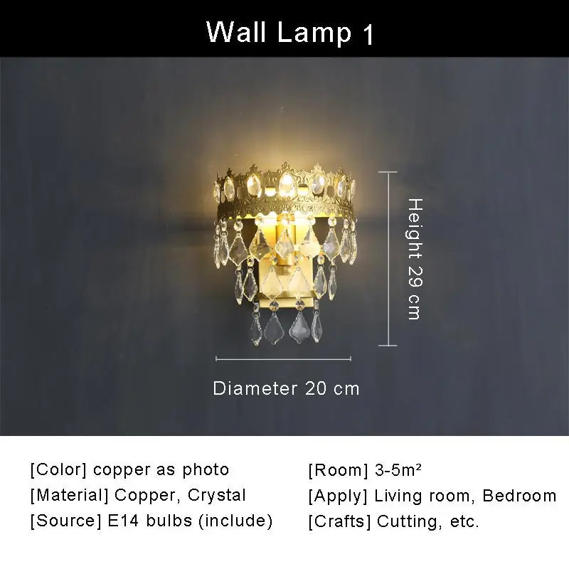 DecorBites™ Copper Crystal Chandelier: Modern Nordic LED Lighting for Home Decor