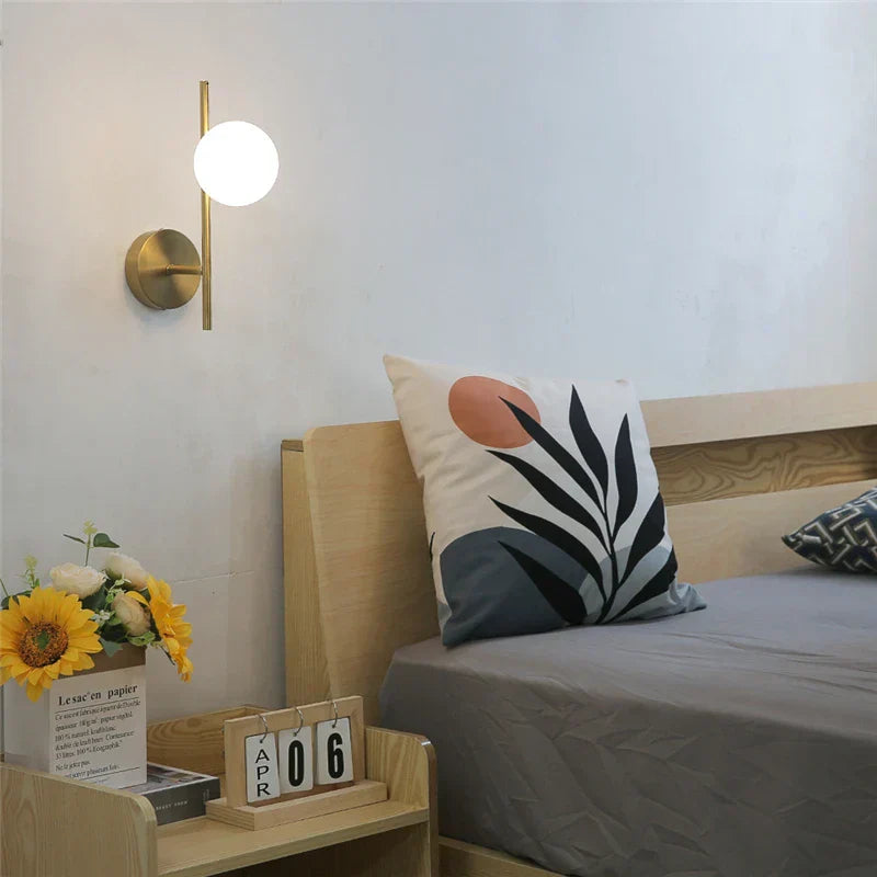 DecorBites™ Glass Ball LED Wall Light: Modern Indoor Bedroom Lamp for Home Decor