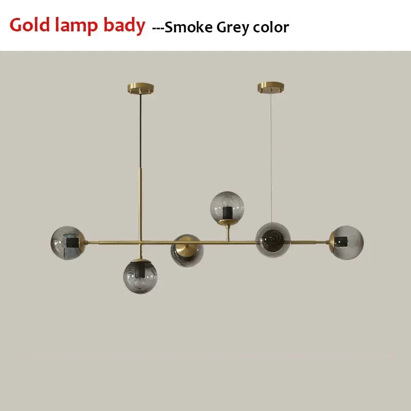 DecorBites™ Glass Ball LED Pendant Light Modern Chandelier for Living Room Decor