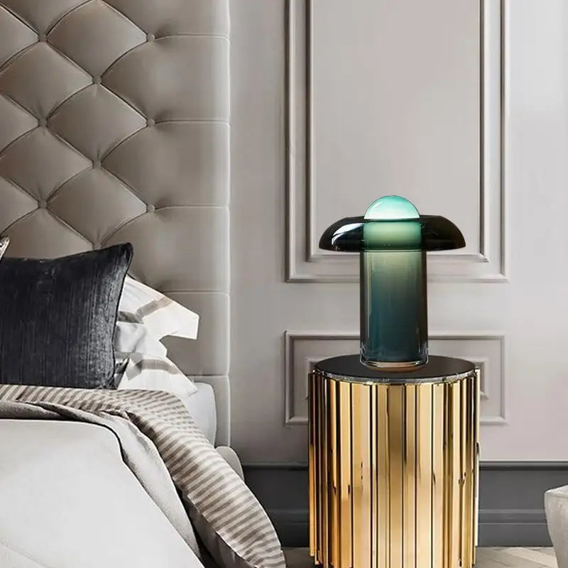 DecorBites™ Green Glass Desk Lamp for Nordic Style Living Room and Bedroom Decor