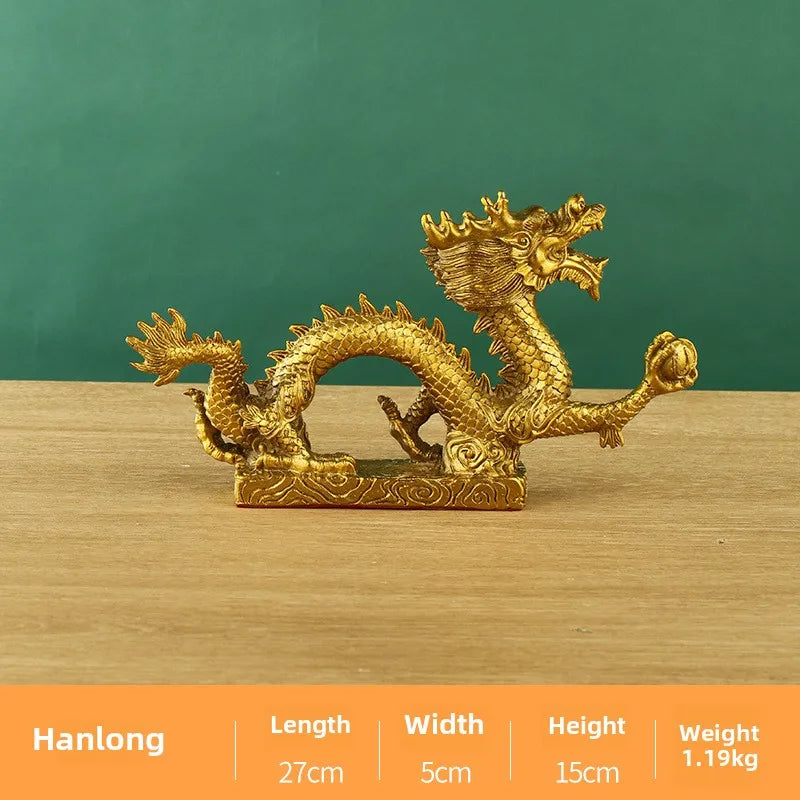 DecorBites™ Dragon Phoenix Zodiac Ornaments Pure Copper Decor Mascot Home Accessories