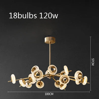 DecorBites™ Crystal Lustre LED Chandelier for Home Decor - Luxury Round Ceiling Lamp