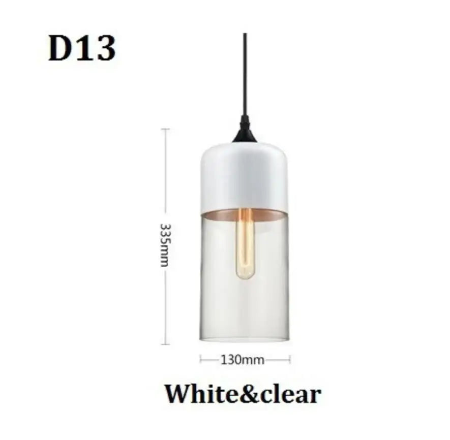 DecorBites™ Black Glass Pendant Light Fixture for Modern Indoor Decor and Dining Room