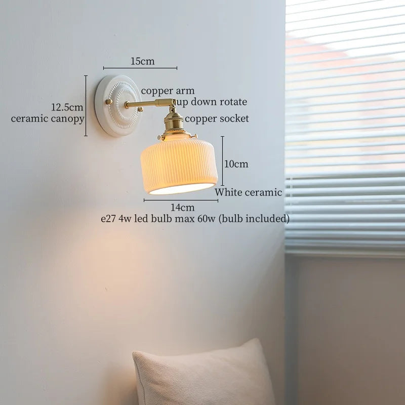 DecorBites™ Ceramic LED Wall Lamps - Minimalist Modern Nordic Design for Living Room, Bedroom, Mirror