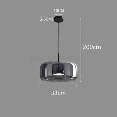 DecorBites™ Glass Bowl Chandelier: Modern Nordic LED Smoke Hanging Lamp for Dining Room, Bar - Indoor Decor Lighting