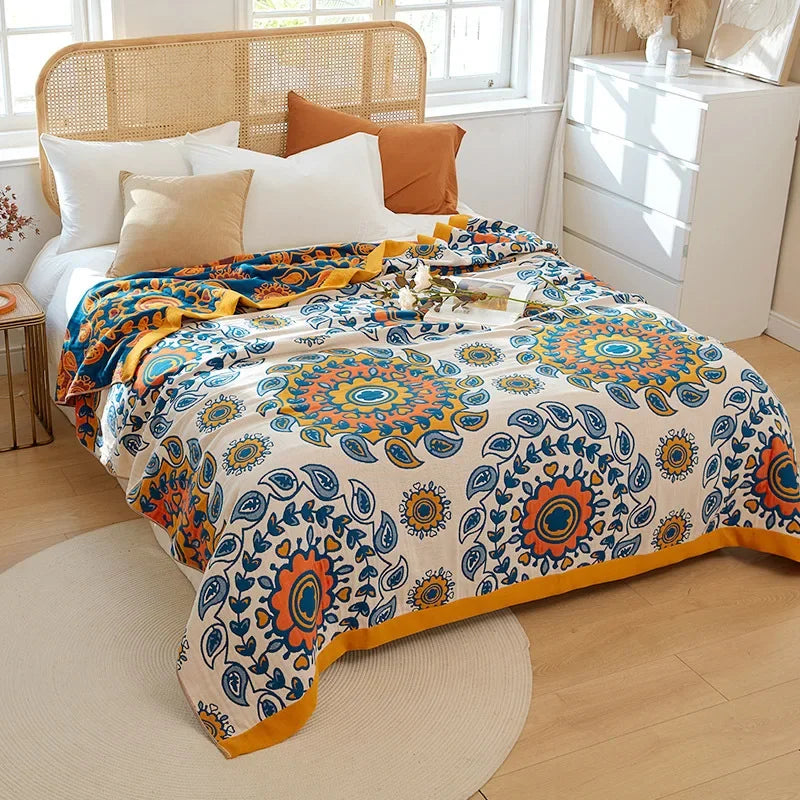 DecorBites™ Cotton Leisure Blanket: Luxury Soft Blanket for Summer, Single/Double Bedspread, Sofa Towel - Nordic Home Decor