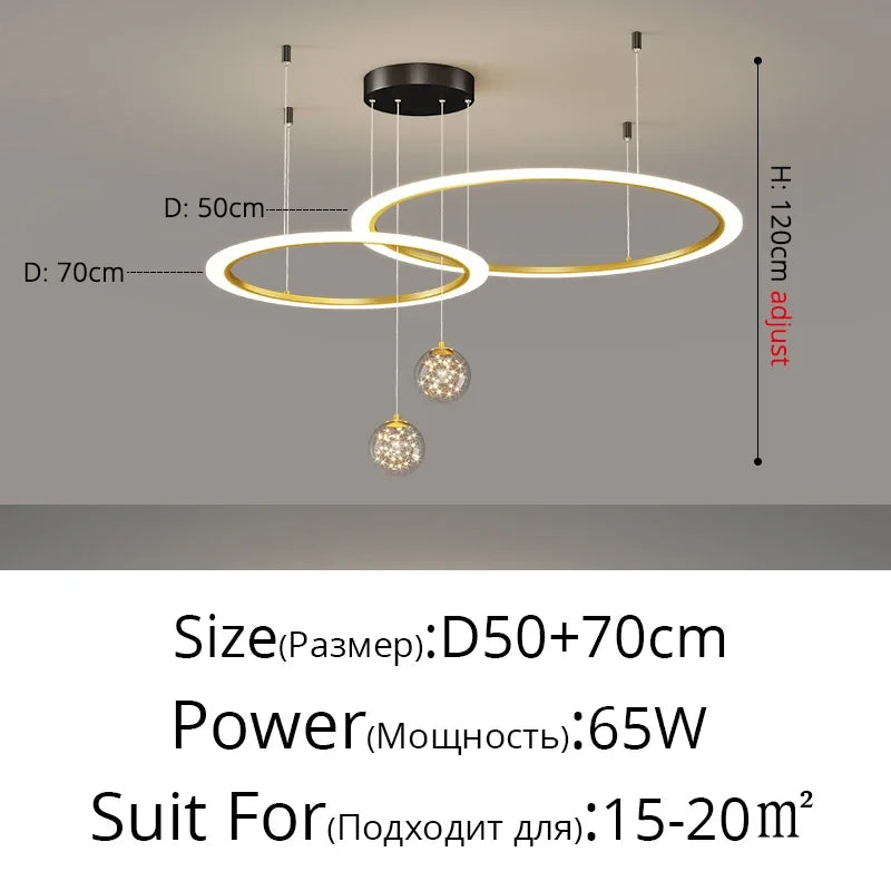 DecorBites™ LED Star Chandeliers: Modern Dimmable Lighting for Living Room Bedroom Decor