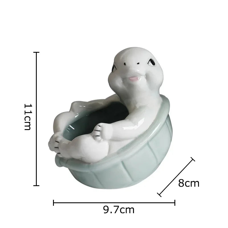 DecorBites™ Cartoon Turtle Ceramic Vase for Table Decoration and Flowers Arrangement
