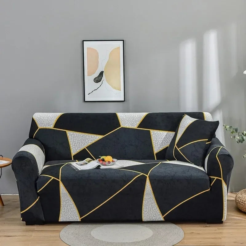 DecorBites™ Colorful Block Sofa Covers: Stretchy Loveseat Sectionals, Couch, Chair Slipcover