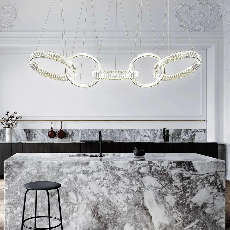 DecorBites™ Crystal Chandelier Pendant Light for Living Room Dining Room Ceiling Lighting