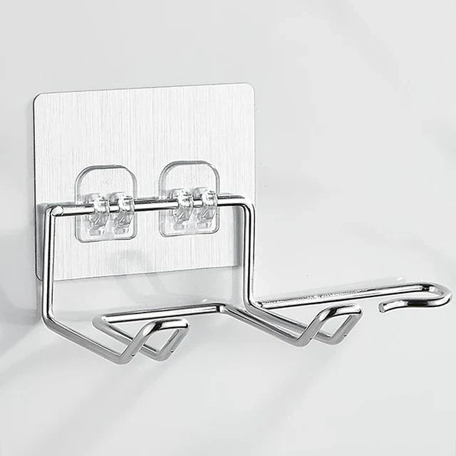 DecorBites™ Hair Care Organizer: Wall-Mounted Storage Shelf for Hair Dryer & Straightener