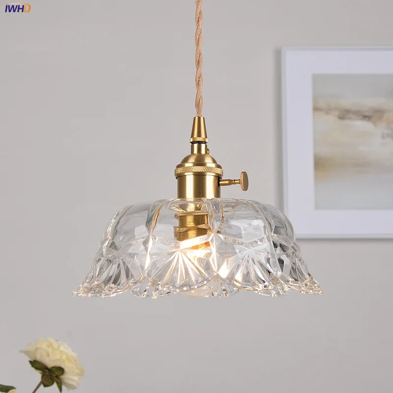 DecorBites™ Brass Glass LED Pendant Light: Nordic Modern Simple Home Decor Hanging Lamp