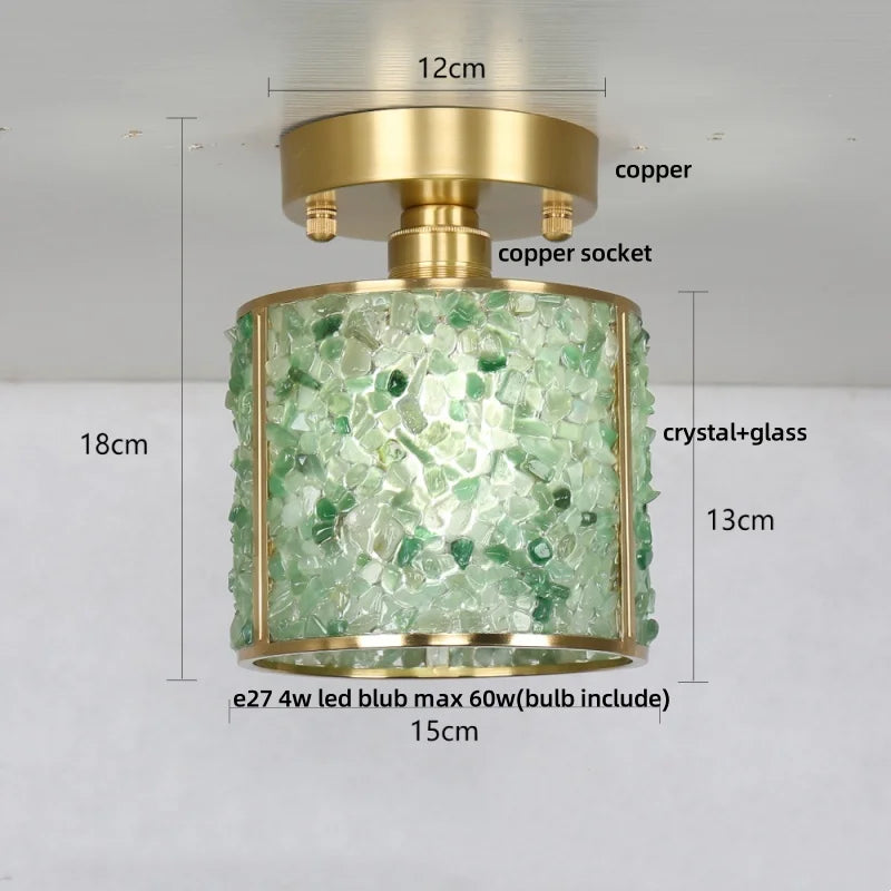 DecorBites™ Copper Canopy LED Ceiling Light Glass Crystal Nordic Modern Decor for Home