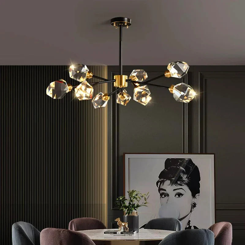 DecorBites™ Crystal Chandelier: Luxury Living Room Dining Ceiling Light