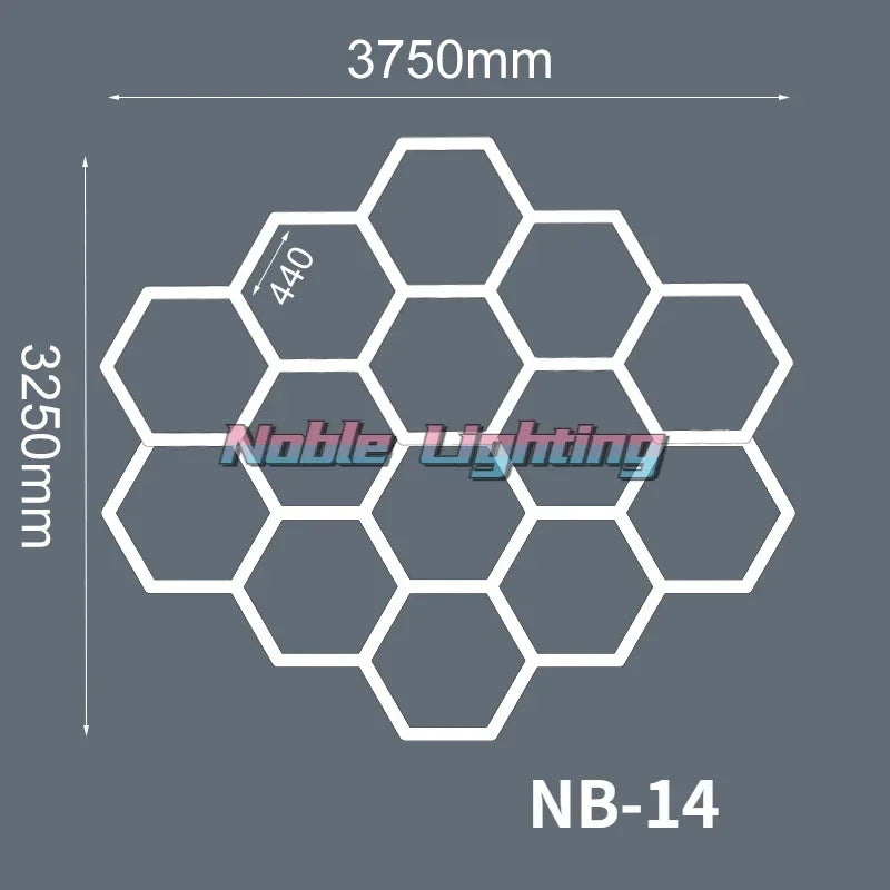 DecorBites™ Geometric LED Lights for Exhibition Car Detailing Garage Workshop - Polygonal Snowflake Theme