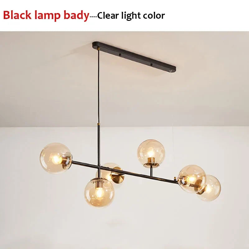 DecorBites™ Glass Ball LED Pendant Light Modern Chandelier for Living Room Decor