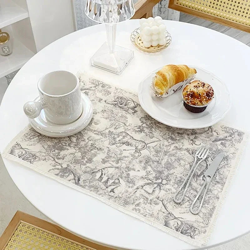 DecorBites™ Cotton Linen Place Mat Set - Tableware Cushion for Kitchen Dining