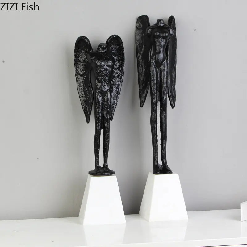 DecorBites™ Angel Abstract Figures Sculpture Cast Iron Home Decor Statue Craft