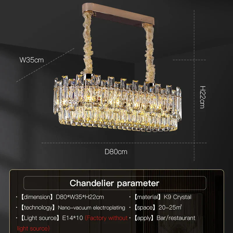 DecorBites™ Crystal Chandelier: Modern High-End Luxury for Living, Dining & Master Bedrooms