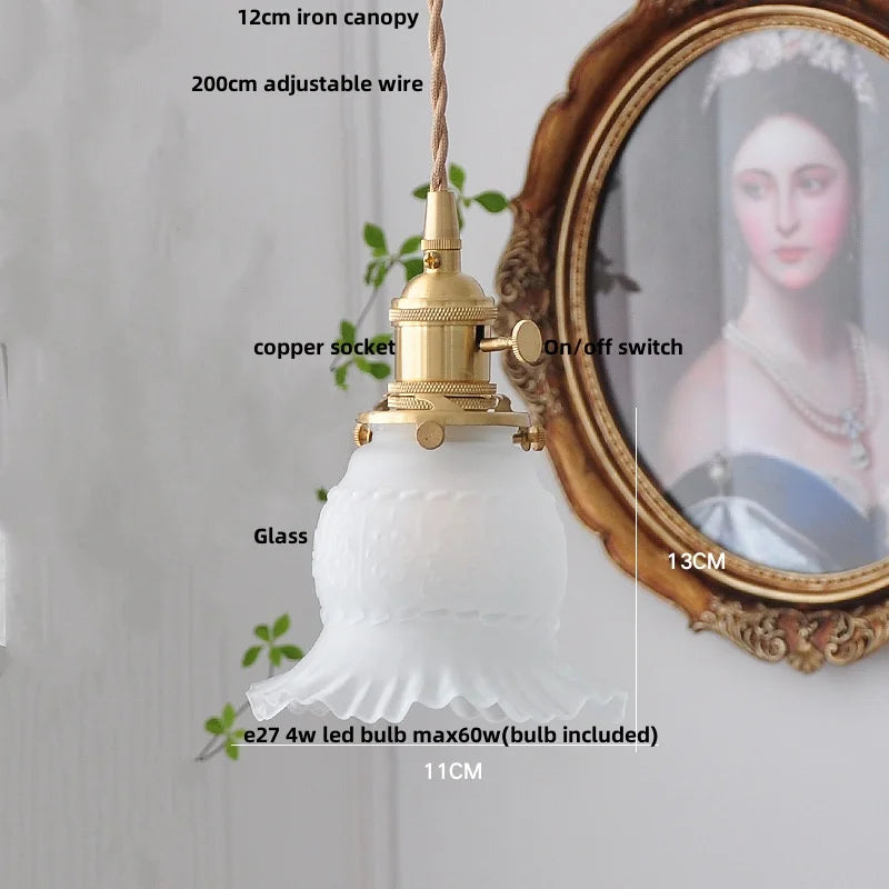 DecorBites™ Green LED Pendant Lights E27 Knob Switch Kitchen Living Room Hanging Lamps
