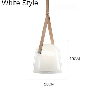 DecorBites™ Glass Hanging Lamps Leather Pendant Light Fixture for Kitchen Living Room Bedroom