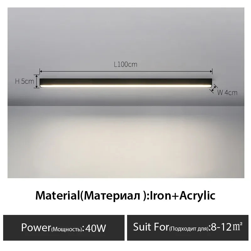 DecorBites™ Black Linear LED Ceiling Light for Aisle, Bedroom, Dining, Living Room – Minimalist Design