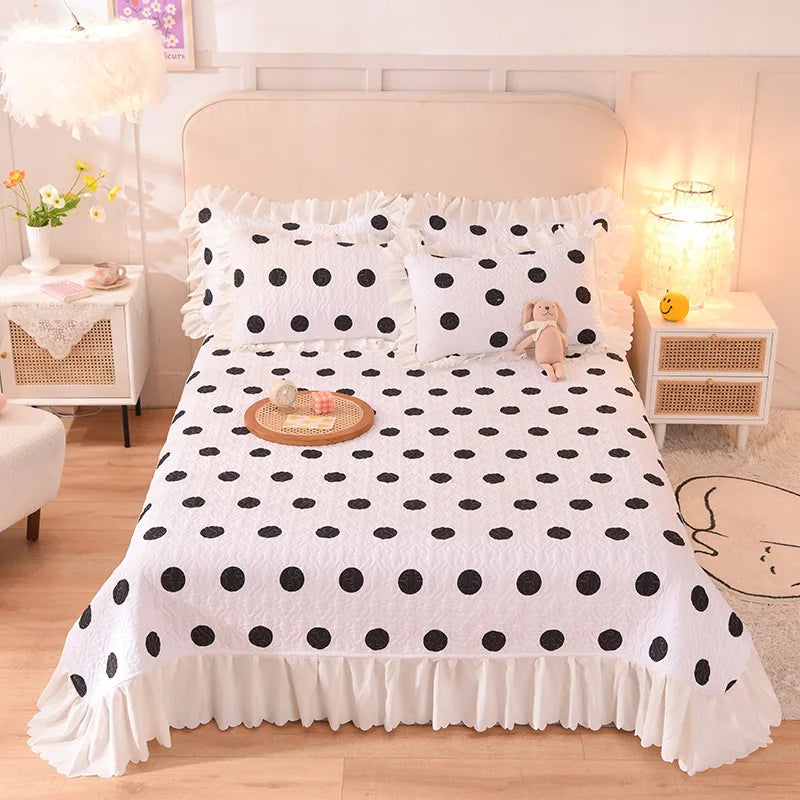 DecorBites™ Chiffon Quilted Bed Spread Set - Queen Size Cotton Bedspread Cover