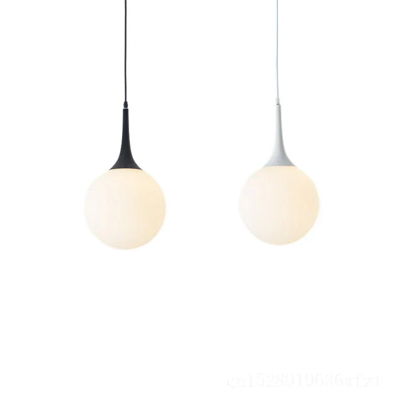 DecorBites™ Glass Ball LED Pendant Lights for Modern Living Room, Black/White Horn Fixtures