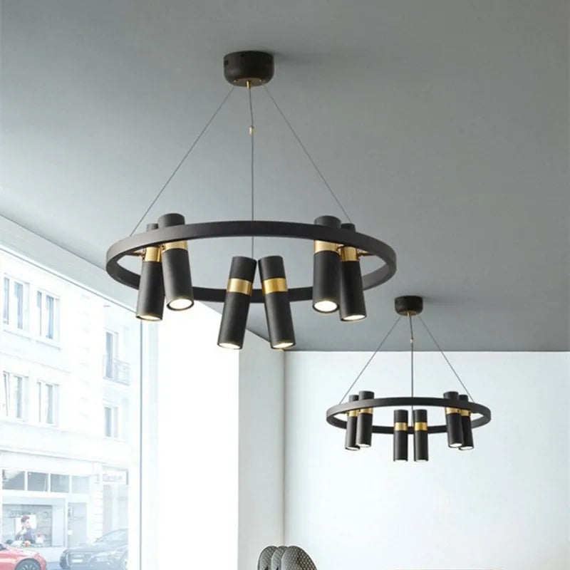 DecorBites™ Black Ring LED Pendant Light for Living Room Dining Kitchen Bar