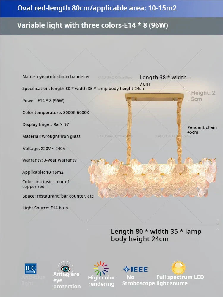 DecorBites™ Glass Flower Princess Room LightLux Postmodern French Cream Wind Lamp