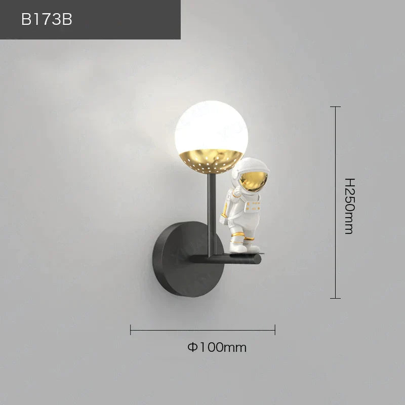 DecorBites™ Kids Astronaut Wall Lamp: Modern Space Theme Bedroom Light Fixture