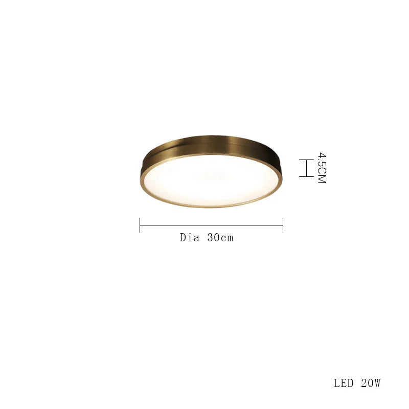 DecorBites™ Copper Ceiling Lamp: Modern Round Surface Mounted Lighting for Bedroom