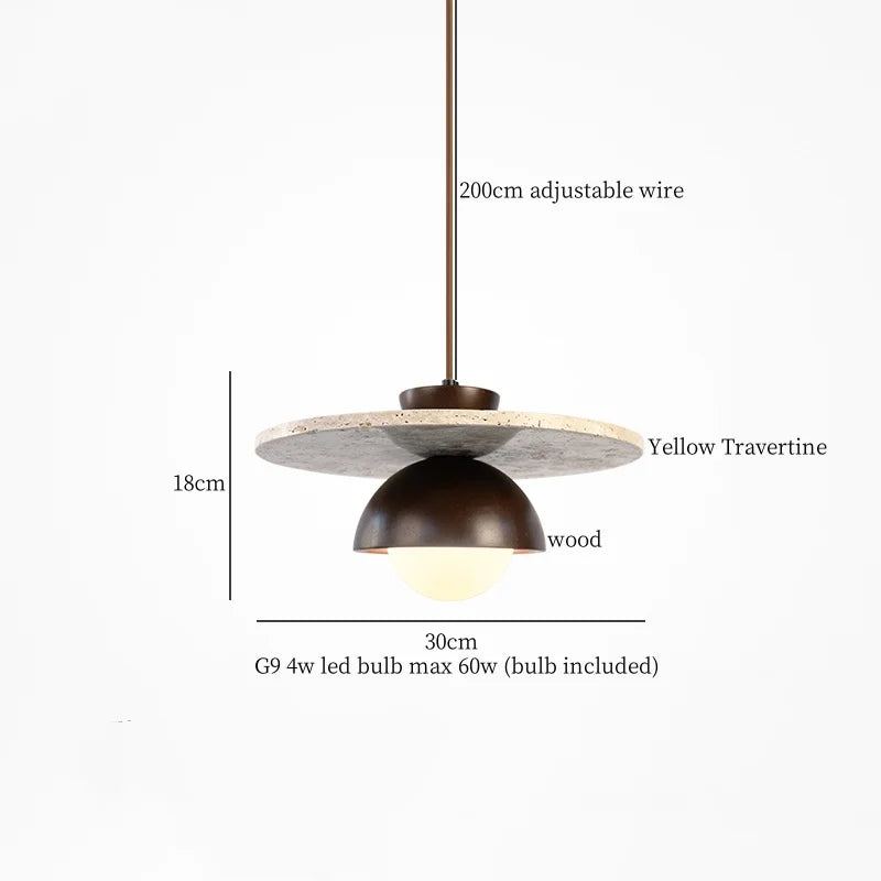 DecorBites™ Black Travertine LED Hanging Pendant Light - Nordic Modern Home Decor