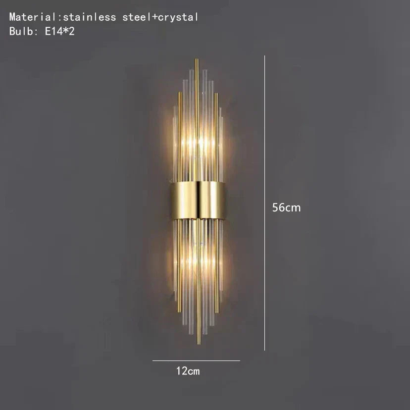 DecorBites™ Crystal LED Wall Lamp Stainless Steel Sconces for Bedroom Dining Room