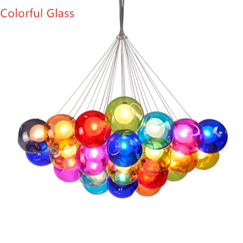 DecorBites™ Glass Ball Bubble Chandelier: Nordic Modern Pendant Light for Living Room, Bedroom, Dining Table